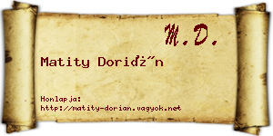 Matity Dorián névjegykártya